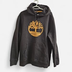 Timberland Charcoal Hoodie with Orange Logo